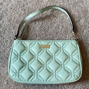 EUC Kate Spade Mint plush stitched clutch